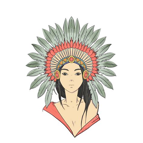 Indian Woman Svg Native American Girl Svg Png Eps Dxf