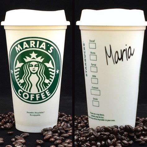 Personalizada Taza De Starbucks Nombre Manuscrito Starbucks Taza Vinilo