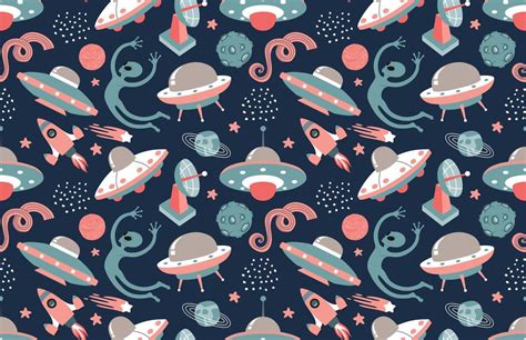 Hand Drawn Space Elements Seamless Pattern 11011120 Vector Art At Vecteezy
