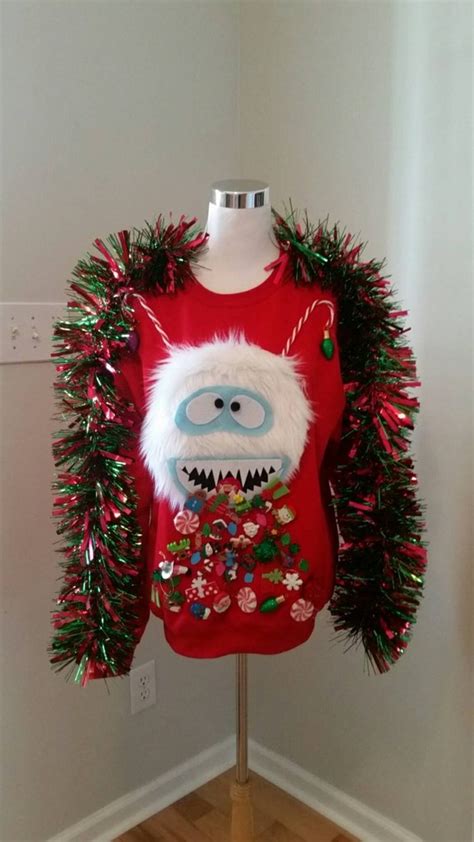 Ugly Christmas Sweater Abominable Snowman Bumble Throwing