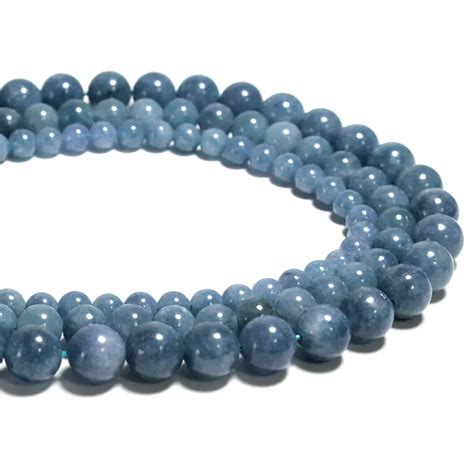 Wholesale Dark Blue Chalcedony Jades Beads Loose Natural Stone Round