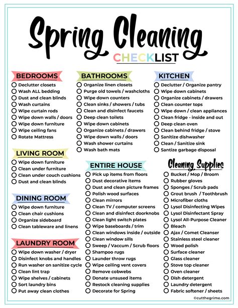 Spring Cleaning Checklist Planner Cleaning Spring Cleaning Cleaning