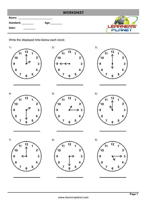 Telling Time Worksheets For 3rd Grade Clock Worksheet Quarter Past