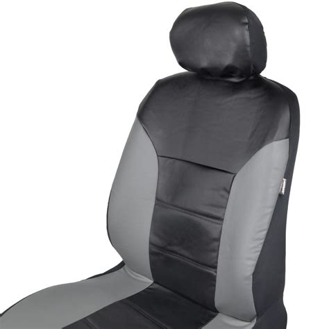 Van Suv Seat Covers 3 Row 2 Tone Color Pu Leather Covers Black Gray