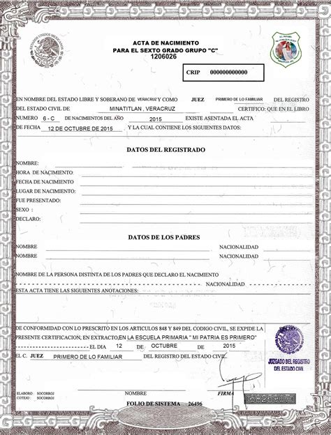 Copia Certificada Formato De Acta De Nacimiento Para Llenar Pdf SexiezPicz Web Porn