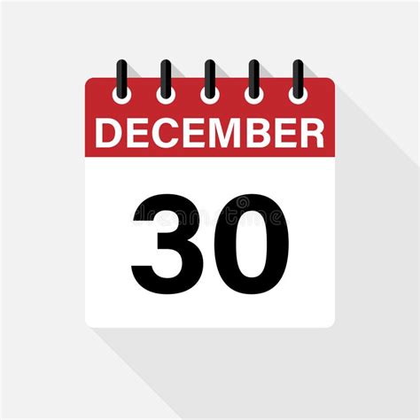 December Calendar Icon Calendar Icon With Shadow Flat Style Stock