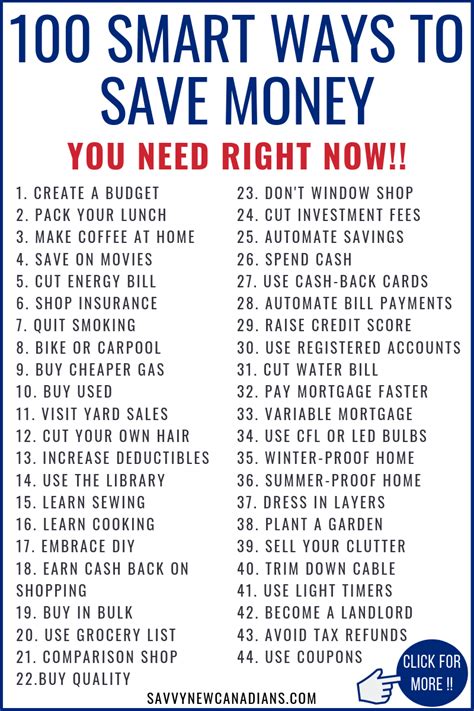 A Blue And White Sign That Says 100 Smart Ways To Save Money You Need