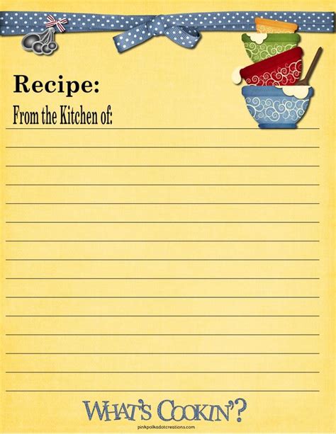 318 Best Recipe Scrapbooking Printables And Blank Recipe Cards Images