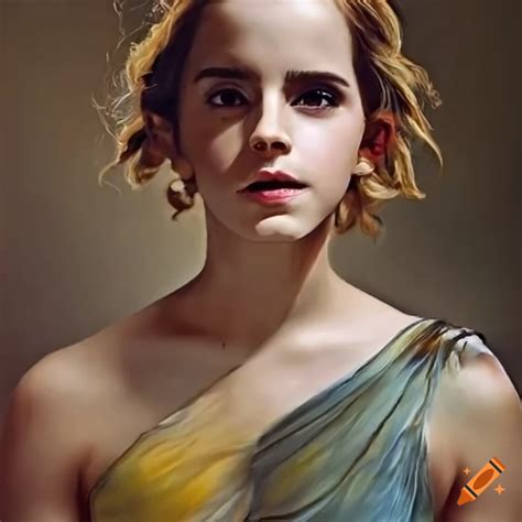 Oil Painting Of Emma Watson In A Surreal Style