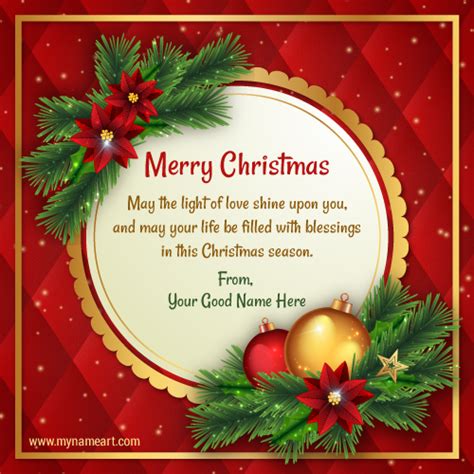 Christmas wishes and messages for family. Write Name On Merry Christmas And Happy New Year Card