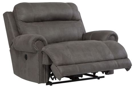 Austere Gray Zero Wall Wide Seat Power Recliner From Ashley 3840182