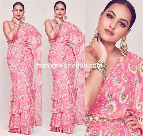Sonakshi Sinha In Pink Saree Fashionworldhub