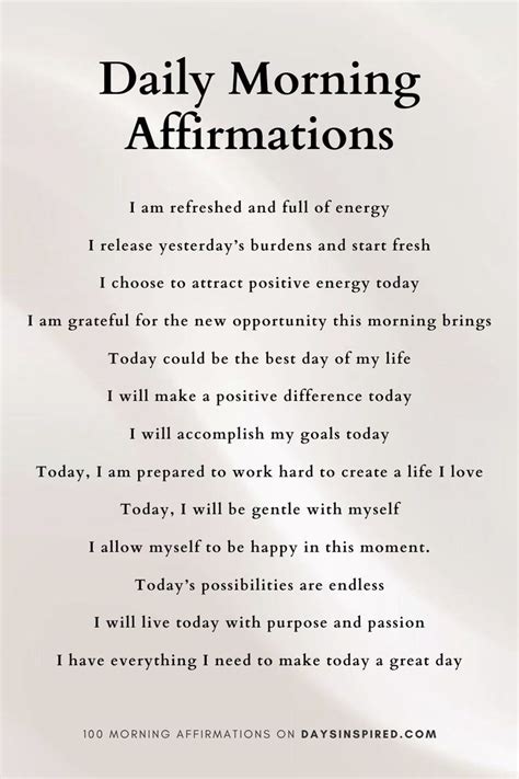 100 Morning Affirmations For A Positive Start To The Day Days