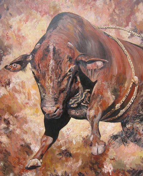 The Rodeo Bull Painting By Leonie Bell Pixels