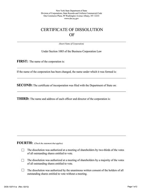 Certificate Of Dissolution Fill Out Sign Online Dochub