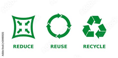 Reduce Reuse Recycle Icon Set Ecology Zero Waste Sustainability