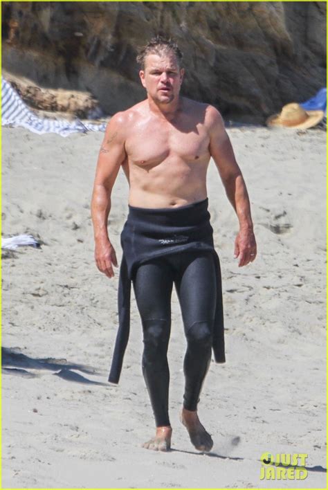 Matt Damon Shows Off His Fit Physique During Day At The Beach Photo