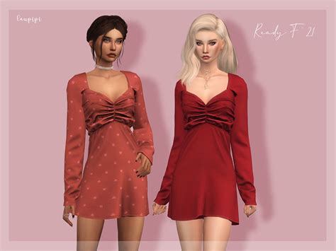 Long Sleeve Dress Dr398 By Laupipi At Tsr Sims 4 Updates
