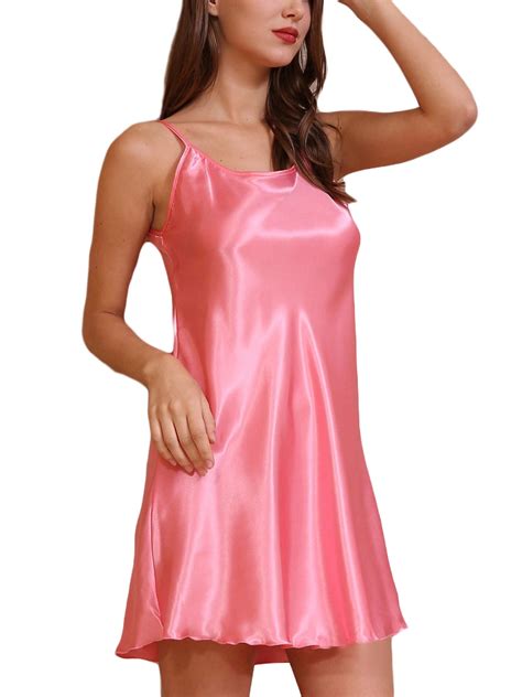 Womens Sexy Lingerie Satin Silk Nightie Sleepwear Ladies Slip Dress