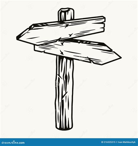 Wooden Arrow Sign Board Concept Stock Vector Illustration Of Retro