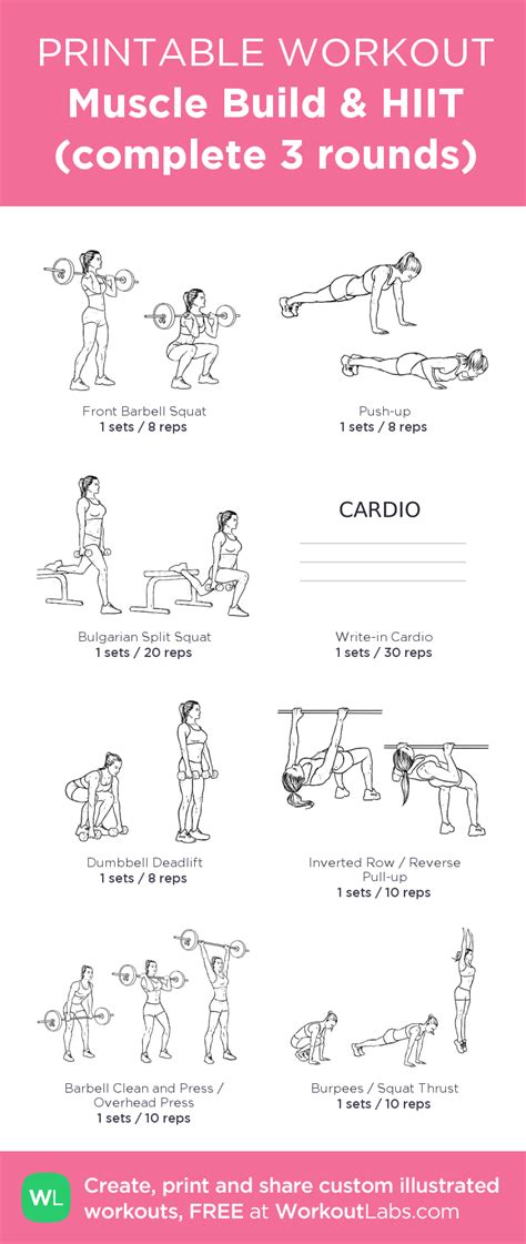 Muscle Build And Hiit Complete 3 Rounds Build Muscle Free Workouts
