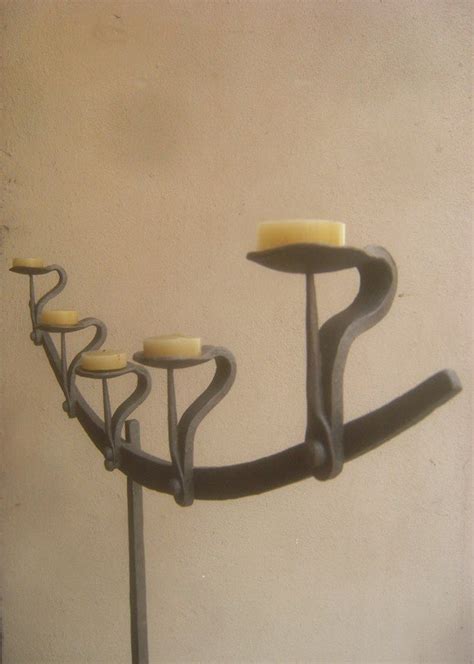 Candle & tea light holders. Portacandele in ferro battuto forgiato Forged wrought iron ...