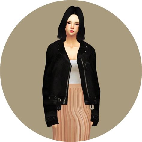 Sims4 Marigold Leather Jacket Acc • Sims 4 Downloads