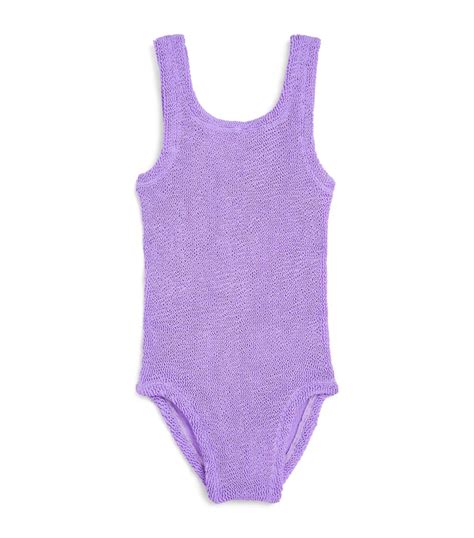 Hunza G Kids Purple Classic Swimsuit Harrods Uk