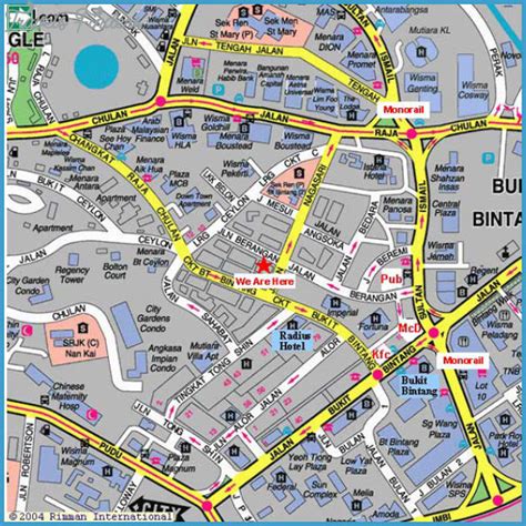 Kuala Lumpur Map Tourist Attractions Travelsfinders Com