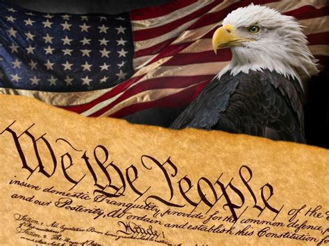 We The People Unites States Constitution American Flag Bald Eagle Wall