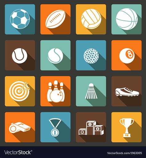 Sports Icons Set Royalty Free Vector Image Vectorstock