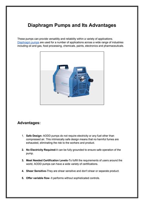 Diaphragm Pumps And Its Advantages By Jadescientific Issuu