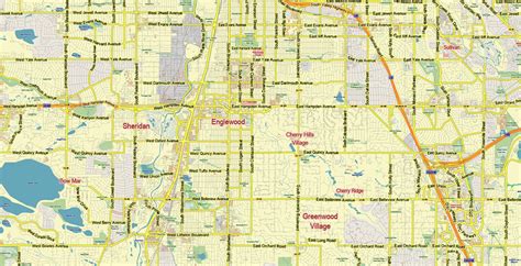 Denver Boulder Colorado Us Map Vector City Plan Low Detailed For Small