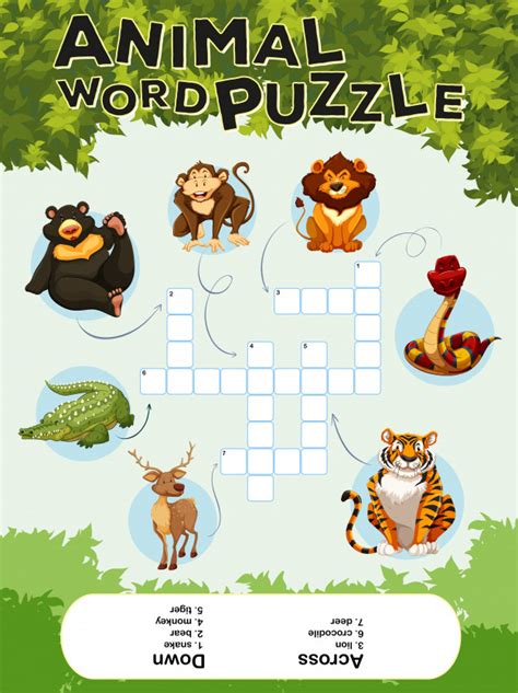 My real games lets you play all the games you want for free. Game template for word puzzle animals | Free Vector