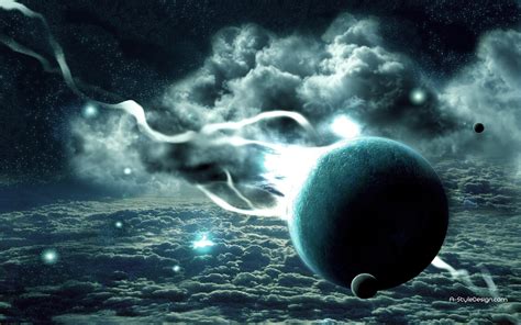 Outer Space Fantasy Art Monochrome Wallpapers Hd Desktop And