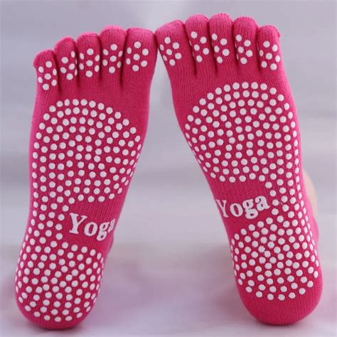 Women Professional Yoga Socks Non Slip Women Five Finger Toe Socks Athletic Sport Pilates