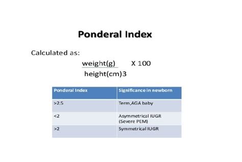 Ponderal Index Pdf