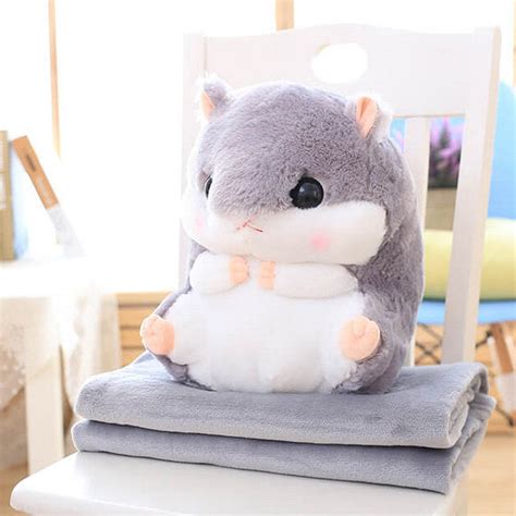 Cuddly Hamster Plush Cushion Blanket — A Lot Mall