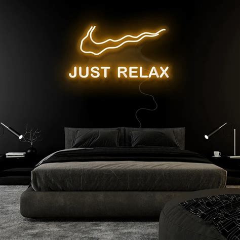 Just Relax Neon Sign Bedroom Decoration Wall Artled Neon Etsy