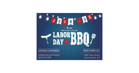 Labor Day Bbq Party Invitation