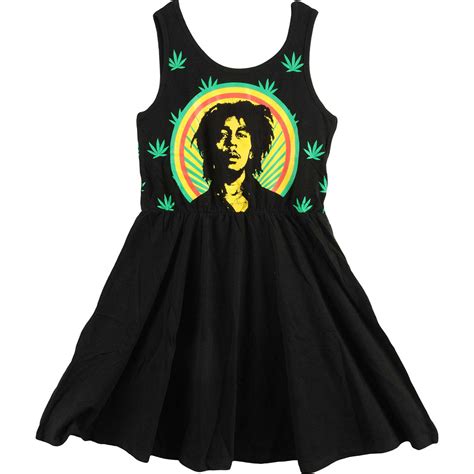 Bob Marley Pot Leaves Work Dress 241102 Rockabilia Merch Store