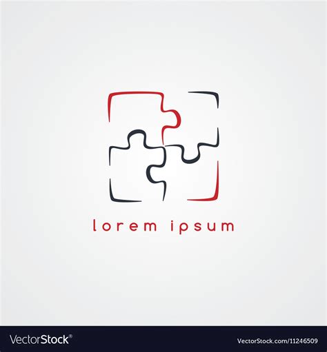 Puzzle Jigsaw Logo Sign Template Royalty Free Vector Image