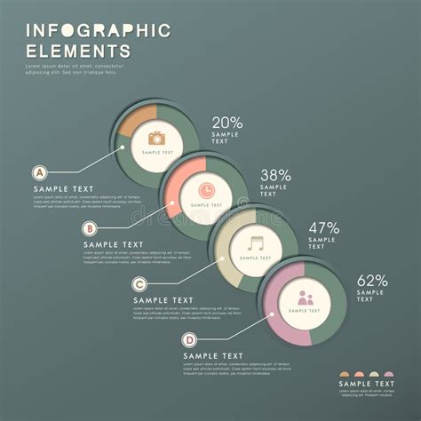 Flat Style Abstract Pie Chart Infographics Stock Vector Illustration