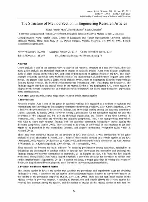 Clearly express the basic design of the study. (PDF) The Structure of Method Section in Engineering ...