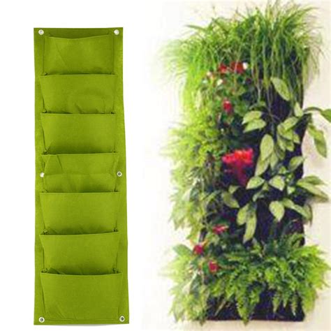7 Pockets Vertical Garden Planter Wall Mounted Vegetable Plant Flower