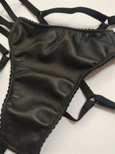 Ouvert Leather Panties Open Panties Multi Strap Bdsm Black Etsy