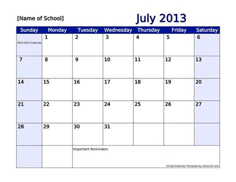 Get The School Calendar Template From School Calendar