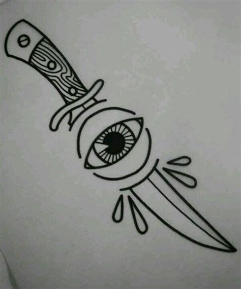 Eye Dagger Neotraditional Tattoo Design Drawings