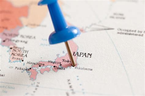 Free Image Of Blue Pin Inserted Into Tokyo On Map Of Japan Freebie