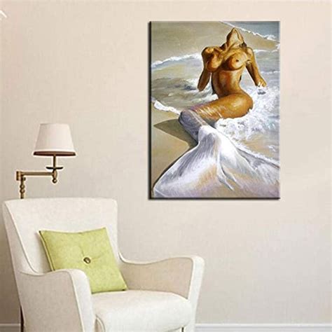 Zcfdxxh Modern Simplicity Painted Mermaid Painting Nude Woman Canvas